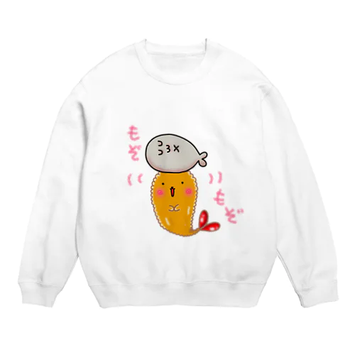 えびふりゃーくんあざらし乗せ Crew Neck Sweatshirt