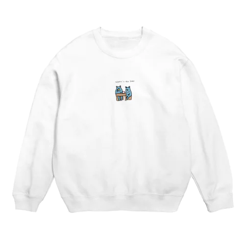 青いくま Crew Neck Sweatshirt