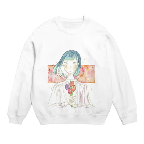 お好きな花をお一つどうぞ。 Crew Neck Sweatshirt