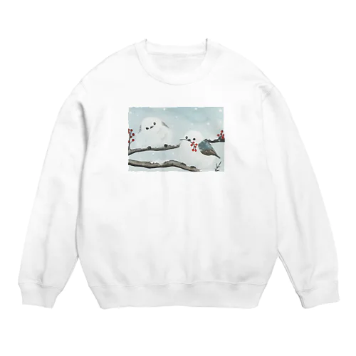 ふわふわシマエナガ Crew Neck Sweatshirt