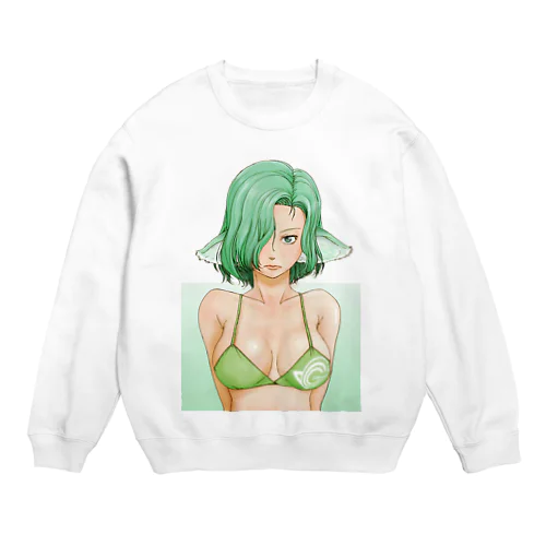 Green daughter -緑の女- Crew Neck Sweatshirt