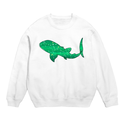 ジンベエザメ 夏の星座 緑 Crew Neck Sweatshirt