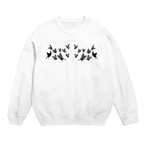 黒い蝶 Crew Neck Sweatshirt