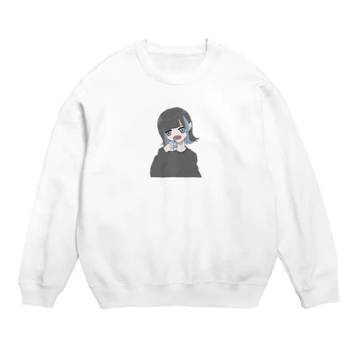 ピアス3連インナーピアスエモい女の子ちゃん Crew Neck Sweatshirt