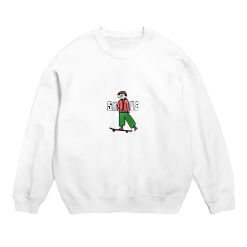 可愛いスケーター君 ［完全自作］ Crew Neck Sweatshirt