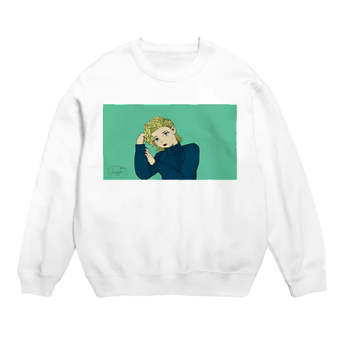 肘つきセーター女 Crew Neck Sweatshirt