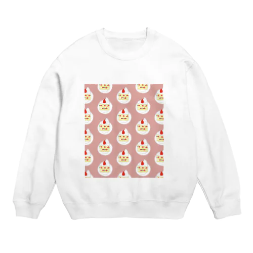 ショートケーキにゃんこ Crew Neck Sweatshirt