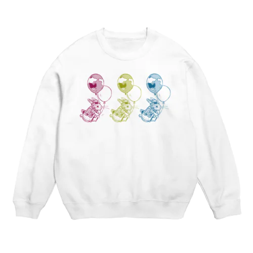 Rabbit and balloon Crew Neck Sweatshirt