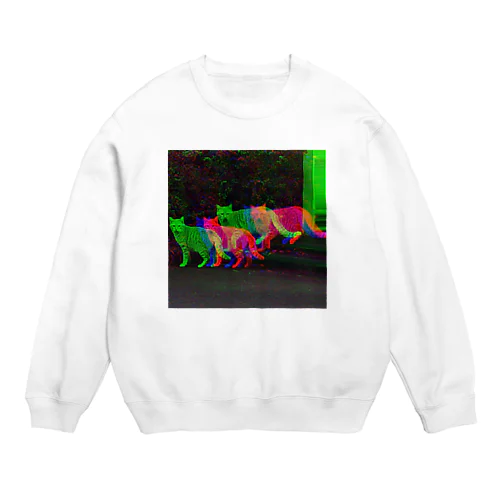 残像キャット Crew Neck Sweatshirt