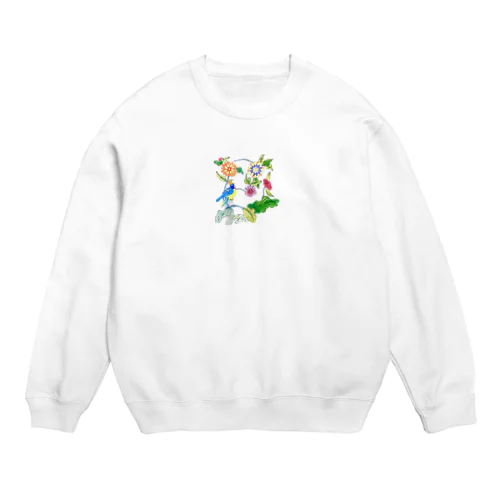 民画・花鳥図 Crew Neck Sweatshirt