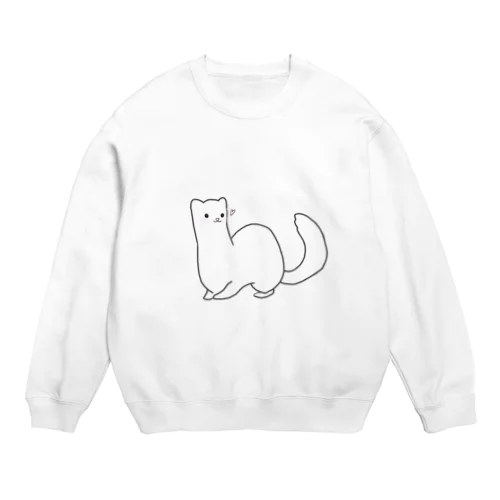 真っ白フェレットくん Crew Neck Sweatshirt