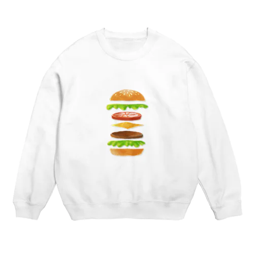 ハンバーガー　 Crew Neck Sweatshirt