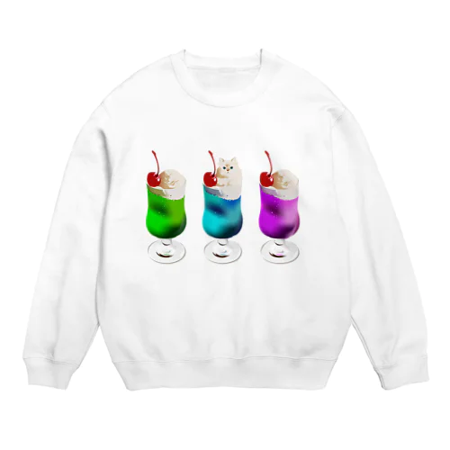 Cat cream soda ! Crew Neck Sweatshirt