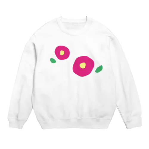 椿（濃ピンクふたつ） Crew Neck Sweatshirt