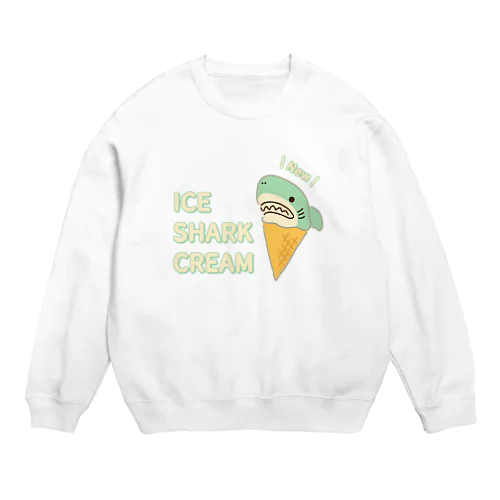 アイスクリームなサメ Crew Neck Sweatshirt