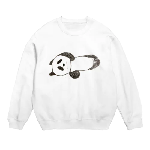 ねてるパンダの絵 Crew Neck Sweatshirt