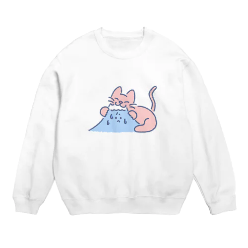 デカいねこと喰われるやま Crew Neck Sweatshirt