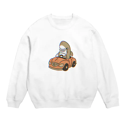 元祖運転を覚えたサメ Crew Neck Sweatshirt