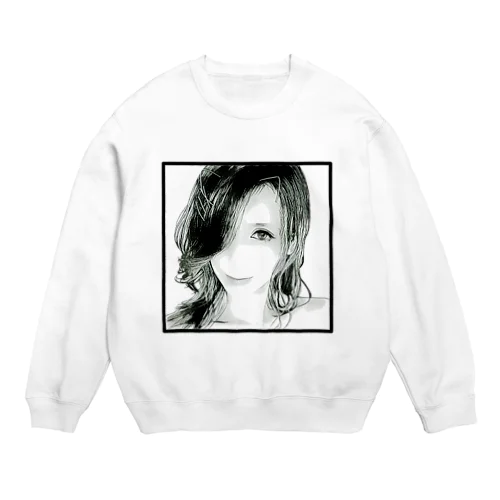 【にゃん】(モノクロ) Crew Neck Sweatshirt