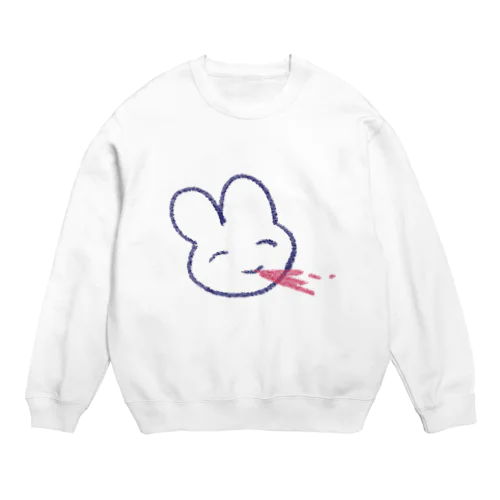 吐血白うさぎ Crew Neck Sweatshirt