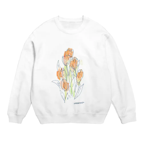 momomo 赤チューリップ Crew Neck Sweatshirt