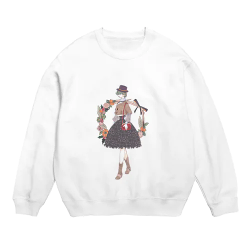 秋をあしらう Crew Neck Sweatshirt