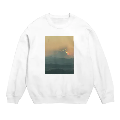 夕日がひょっこりはん Crew Neck Sweatshirt