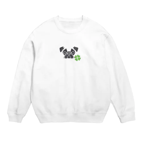 パグとクローバー Crew Neck Sweatshirt