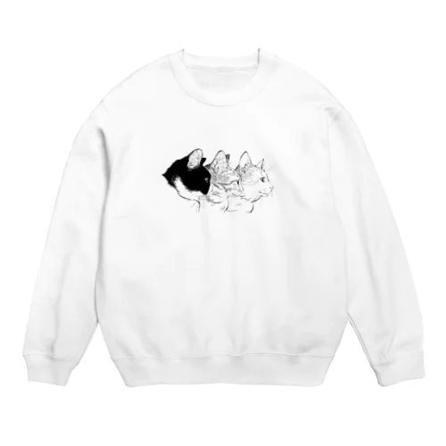 猫の横顔 Crew Neck Sweatshirt