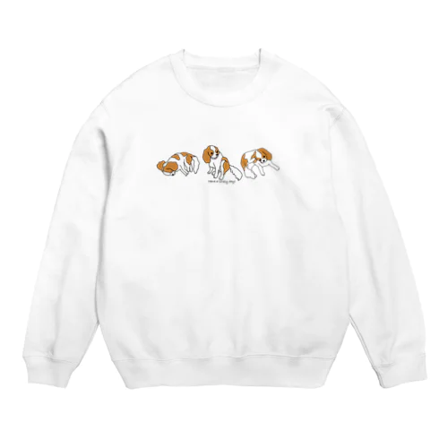 キャバリア(3匹ver) Crew Neck Sweatshirt