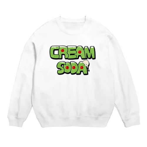 クリームソーダの手書きロゴ Crew Neck Sweatshirt
