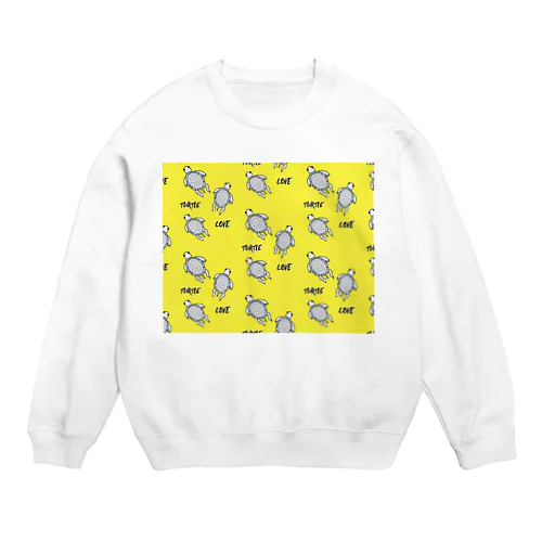 白黒かめちゃん フルグラフィック黄色② Crew Neck Sweatshirt