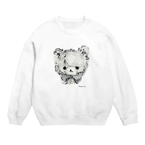 ローズちゃんモノクロイラスト(リボン) Crew Neck Sweatshirt