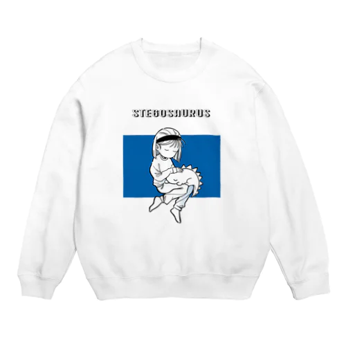 すやすやサウルス 青■ Crew Neck Sweatshirt