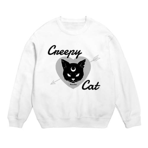 【MOON SIDE】 Creepy Cat #Black Ver.1 Crew Neck Sweatshirt