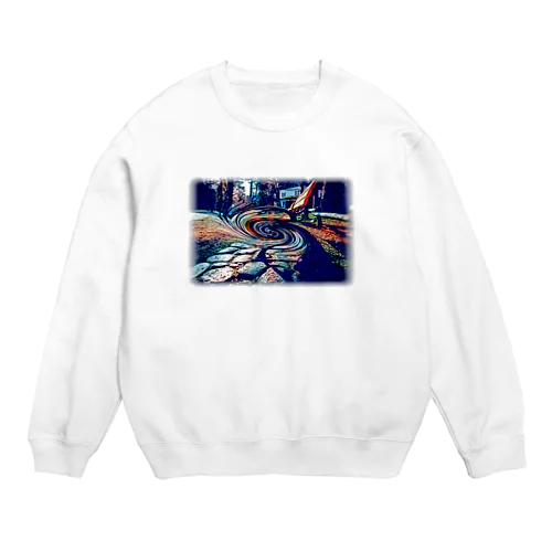 目が回るベンチ Crew Neck Sweatshirt