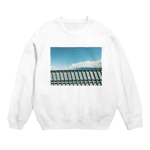 空色ストライプ Crew Neck Sweatshirt