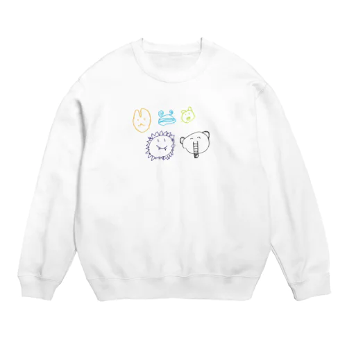 動物いっぱい Crew Neck Sweatshirt