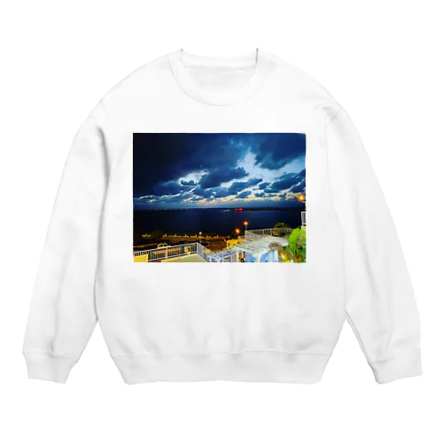 滑走路、夜景 Crew Neck Sweatshirt