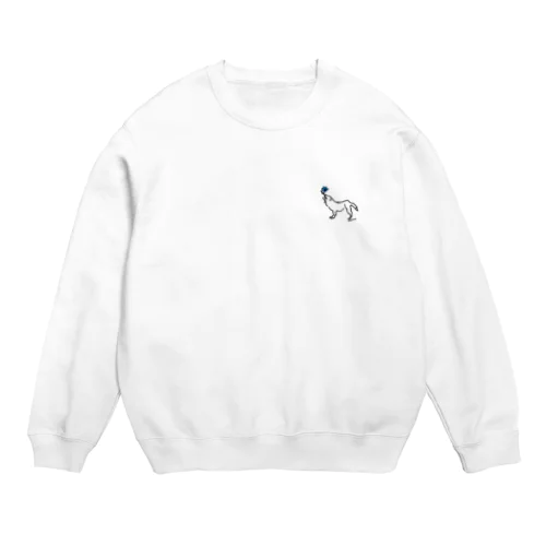 ohkami お花ブルー Crew Neck Sweatshirt