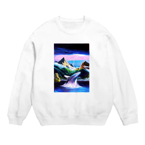 ザトウクジラと落雷と・・ Crew Neck Sweatshirt