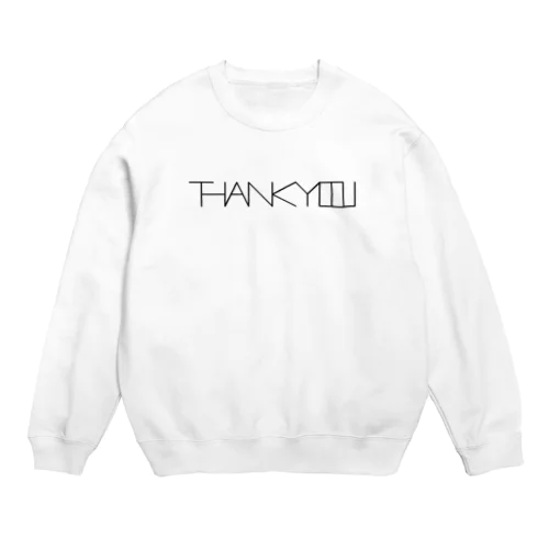 サンキュー（黒文字） Crew Neck Sweatshirt