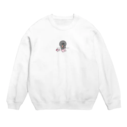 ラブレター描くもぐらちゃん Crew Neck Sweatshirt