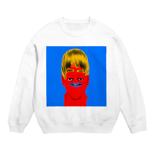 メガネの男性 Crew Neck Sweatshirt