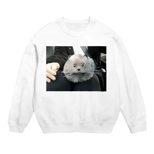 可愛いリアル猫カバン Crew Neck Sweatshirt