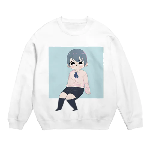 おめかしした少年 Crew Neck Sweatshirt