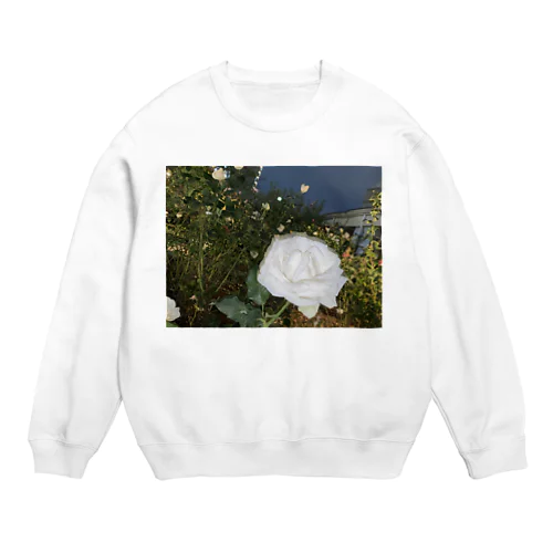 白バラ Crew Neck Sweatshirt