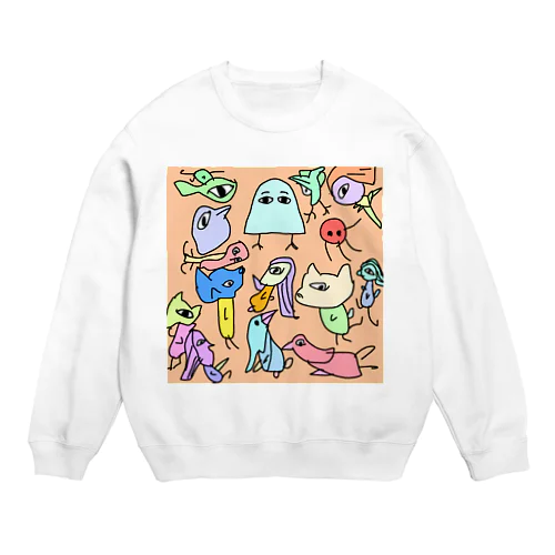 エジプト絵画っぽいキャラクター達 Crew Neck Sweatshirt