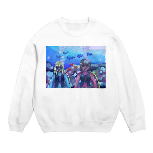 バディとスキューバダイビング Crew Neck Sweatshirt