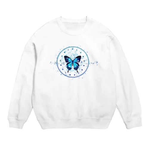 Dreamy butterfly blue Crew Neck Sweatshirt